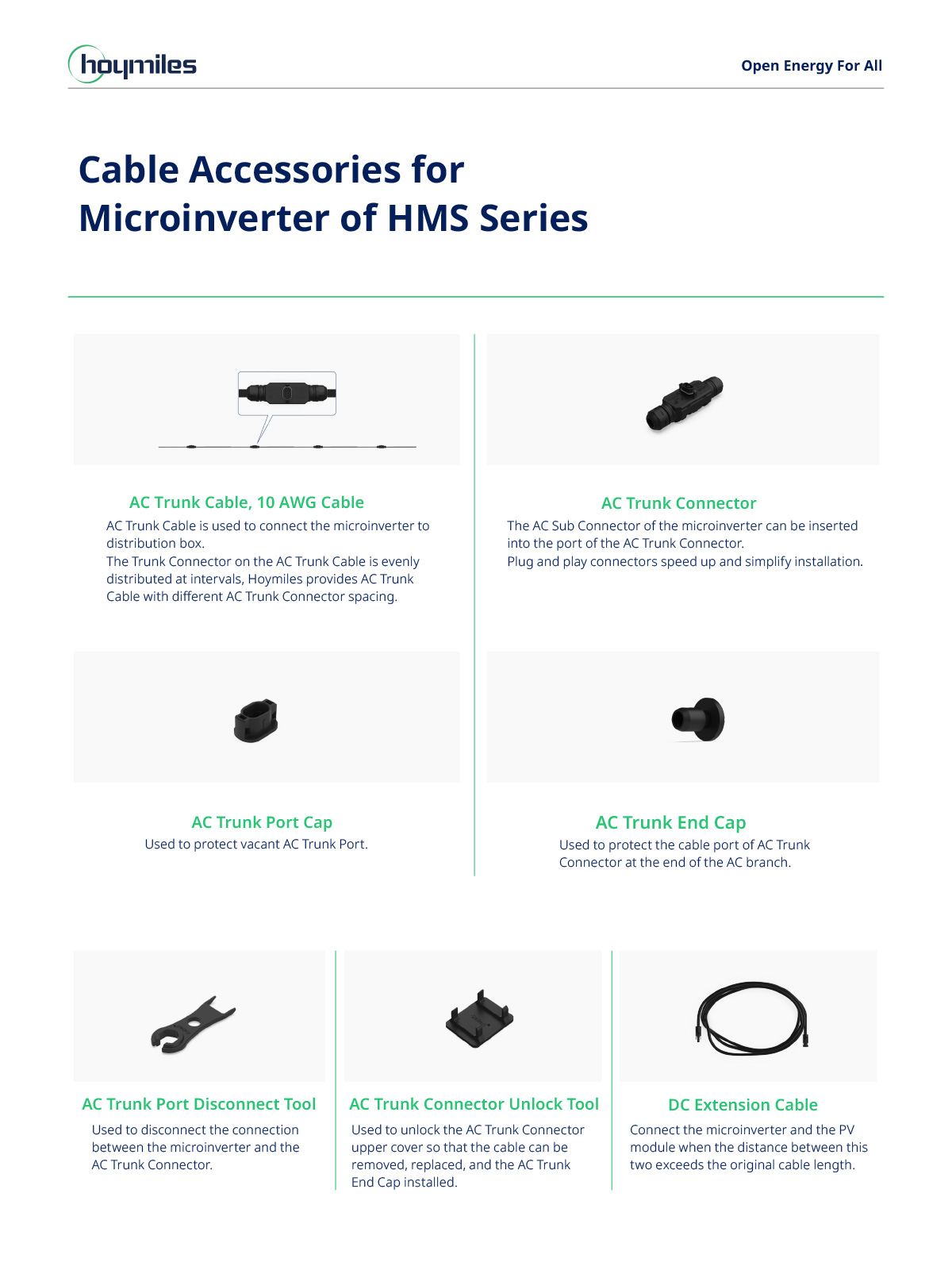 2m AC Trunk Cable 10 AWG Cable with AC Trunk Connector for Hoymiles HMS ...